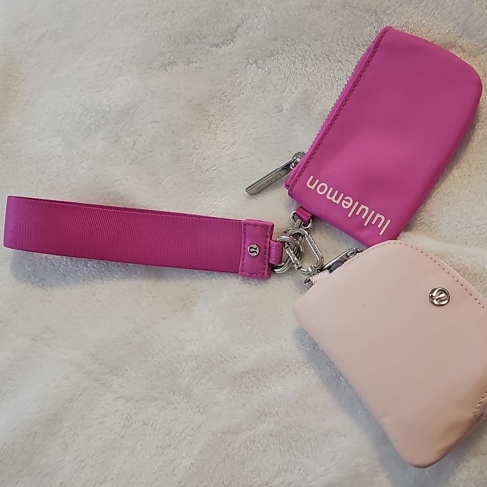 NWOT Lululemon Dual Pouch Wristlet - Pow Pink Tone/Flush Pink